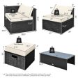 8 Pieces Patio Rattan Storage Table Furniture Set-Off White Hot on Sale