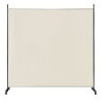 6 Feet Single Panel Rolling Room Divider with Smooth Wheels-White Sale