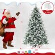 Flocked Christmas Tree with 250 Warm White LED Lights and 752 Mixed Branch Tips-7 ft on Sale