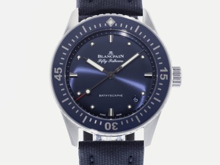 Blancpain Fifty Fathoms Bathyscaphe 38mm Blue Dial In Steel 5100-1140-NAOA Online Hot Sale