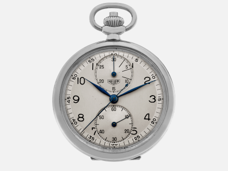 1940s Heuer Single-Button Chronograph Pocket Watch Supply